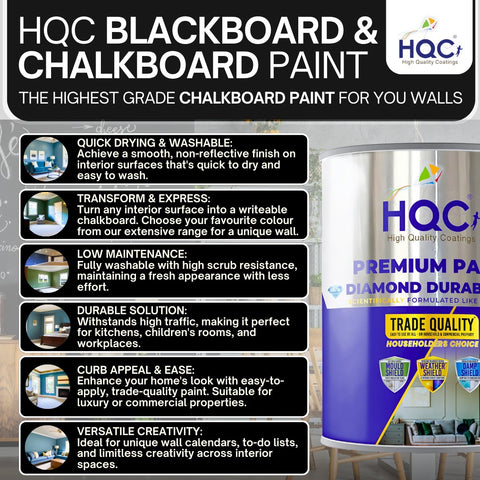 HQC Blackboard And Chalkboard Paint 1 Litre - PaintOutlet.co.uk